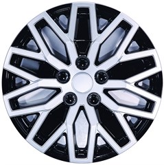 16" Silver/Black Wheel Covers  Universal Fit  Set of (4)