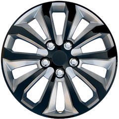 Toyota Camry 16" Gloss Black/Silver Wheel Covers  Universal Fit  Set of (4) | Hollander # 61175