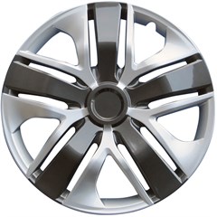 Honda Fit 15" Silver/Charcoal Replica Wheel Covers  Universal Fit  Set of (4)